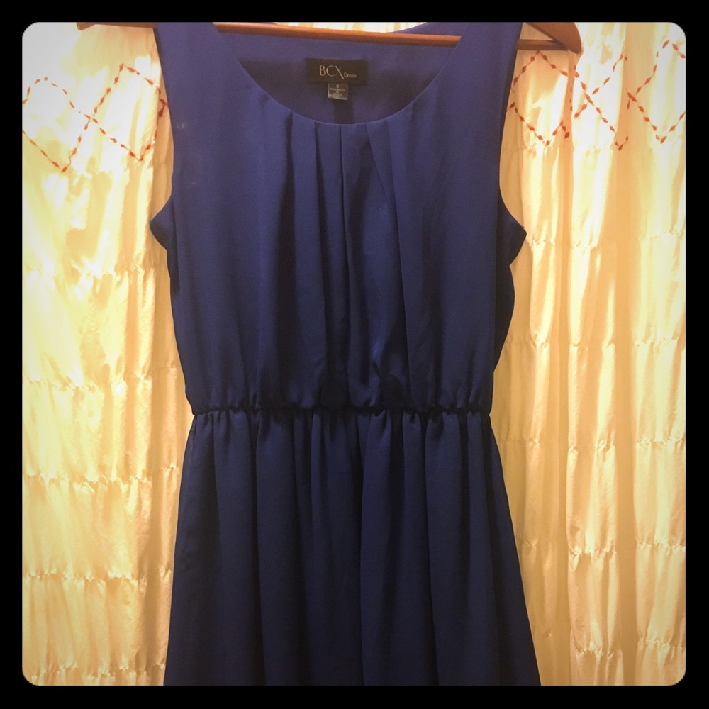 BCX Navy Blue Dress sheer outer layer